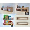 Nicho Organizador de Livros Brinquedos Quarto Infantil Prateleira Livreiro Mdf Madeira 55cm:marrom - 4