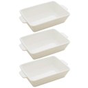 Ver imagem 1 de Kit 3 Travessas de Porcelana Branca 23,5x15cm Refratários Co