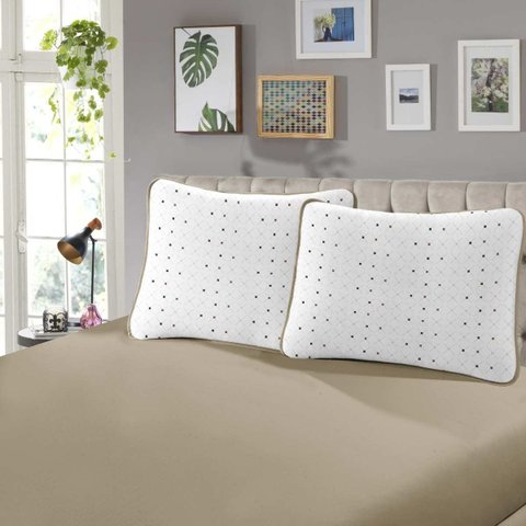 Jogo de Cama Casal Malha Estampado Rubi 100% Algodão 03 Peças Berlim/bege Sbx 29456