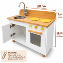 Ver imagem 5 de Fogão Cozinha Infantil de Madeira Brinquedo Educativo Resistente Estilo Montessori (Branca)