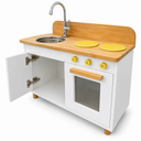 Ver imagem 1 de Fogão Cozinha Infantil de Madeira Brinquedo Educativo Resistente Estilo Montessori (Branca)