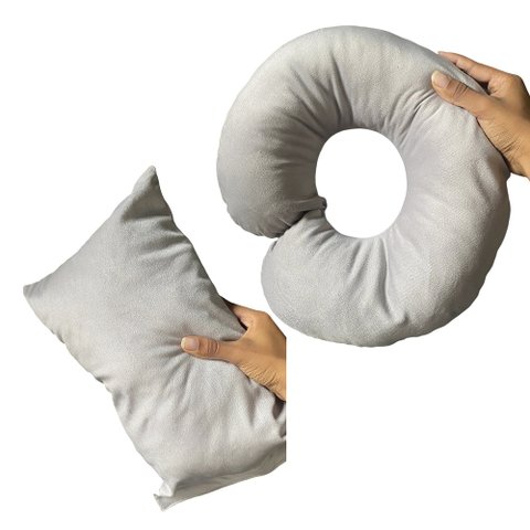 Kit Almofadas 2/5 Veludo Cinza Claro - In9 Decor