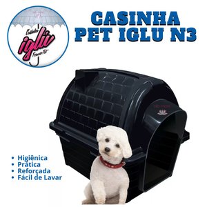 Casinha N3 Iglu Pet Raças Peq/médias Cachorro/gatos Cor:preta