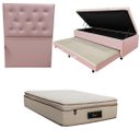 Ver imagem 1 de Cama Box Baú Solteiro com Auxiliar (Bicama) + Colchão Cloud Molas Ensacadas c/Pillowtop 32cm | Kit C