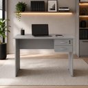 Ver imagem 1 de Escrivaninha com Gaveteiro SUSPENSO120CM X 60cm Home Office Pés Painel F5 Office Cor:Cinza