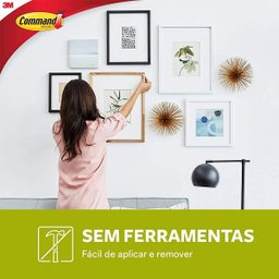 Kit com 3 Suporte Adesivo para Quadros Command AÇO Grande ATE 2,3KG 3M HB004254320 - 3