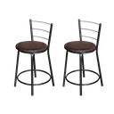 Ver imagem 1 de Jogo 2 Banqueta Baixa Para Cozinha Epoxi Craqueada Assento Estofado