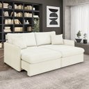 Ver imagem 2 de Sofá Retrátil Reclinável 2 Lugares 154cm Maili Bouclê Bege K01 - D'rossi