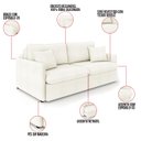 Ver imagem 3 de Sofá Retrátil Reclinável 2 Lugares 154cm Maili Bouclê Bege K01 - D'rossi