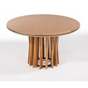 Ver imagem 1 de Mesa de Jantar Oliva 6 Lugares Redonda MDF 130cm Verniz Avelã Espaço Casa & Jardim