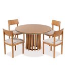 Ver imagem 2 de Mesa de Jantar Oliva 6 Lugares Redonda MDF 130cm Verniz Avelã Espaço Casa & Jardim