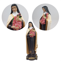 Santa Terezinha em Resina Premium com Aureola 30 Cm - 2