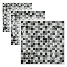Kit 3 Unidades de Pastilha de Vidro para Parede Cristal Mescla 30x30cm - 1