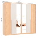 Ver imagem 3 de Guarda-Roupa Casal 6 Portas com Espelho Marseille Bege/Carvalho Nature/Off White