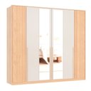 Ver imagem 2 de Guarda-Roupa Casal 6 Portas com Espelho Marseille Bege/Carvalho Nature/Off White