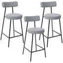 Ver imagem 1 de Kit 03 Banquetas Baixa para Cozinha Sala de Jantar Bar Bancada Milão L02 Bouclê Cinza - lyam decor L