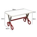 Ver imagem 4 de Mesa Escrivaninha Infantil com Pés Tesoura para Atividades:vermelho