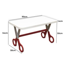 Mesa Escrivaninha Infantil com Pés Tesoura para Atividades:vermelho - 4