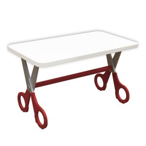 Mesa Escrivaninha Infantil com Pés Tesoura para Atividades:vermelho