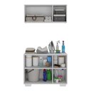 Ver imagem 4 de Conjunto Lavanderia Multiuso Armário Aéreo e Balcão 3 Portas Multimóveis Mp5051 Branco