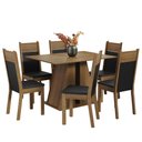 Ver imagem 2 de Conjunto Sala de Jantar Mesa Tampo de Madeira 6 Cadeiras Rustic/preto Beverly Madesa