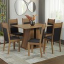 Ver imagem 1 de Conjunto Sala de Jantar Mesa Tampo de Madeira 6 Cadeiras Rustic/preto Beverly Madesa