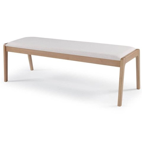 Banco Suez Etrutura Madeira Estofado Cor Cru Calandro 142cm - 67751