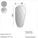 Ver imagem 3 de Espelho Orgânico Decorativo 70cm Mdf Dalla Costa Casa Lar Cor:freijó