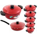Ver imagem 1 de Jogo de Panelas 7 Peças Gulê Alumínio Fundido Vermelho