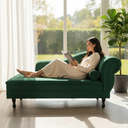 Ver imagem 2 de Recamier Decorativo Divã Amsterdã 147cm Lado Esquerdo Suede Verde