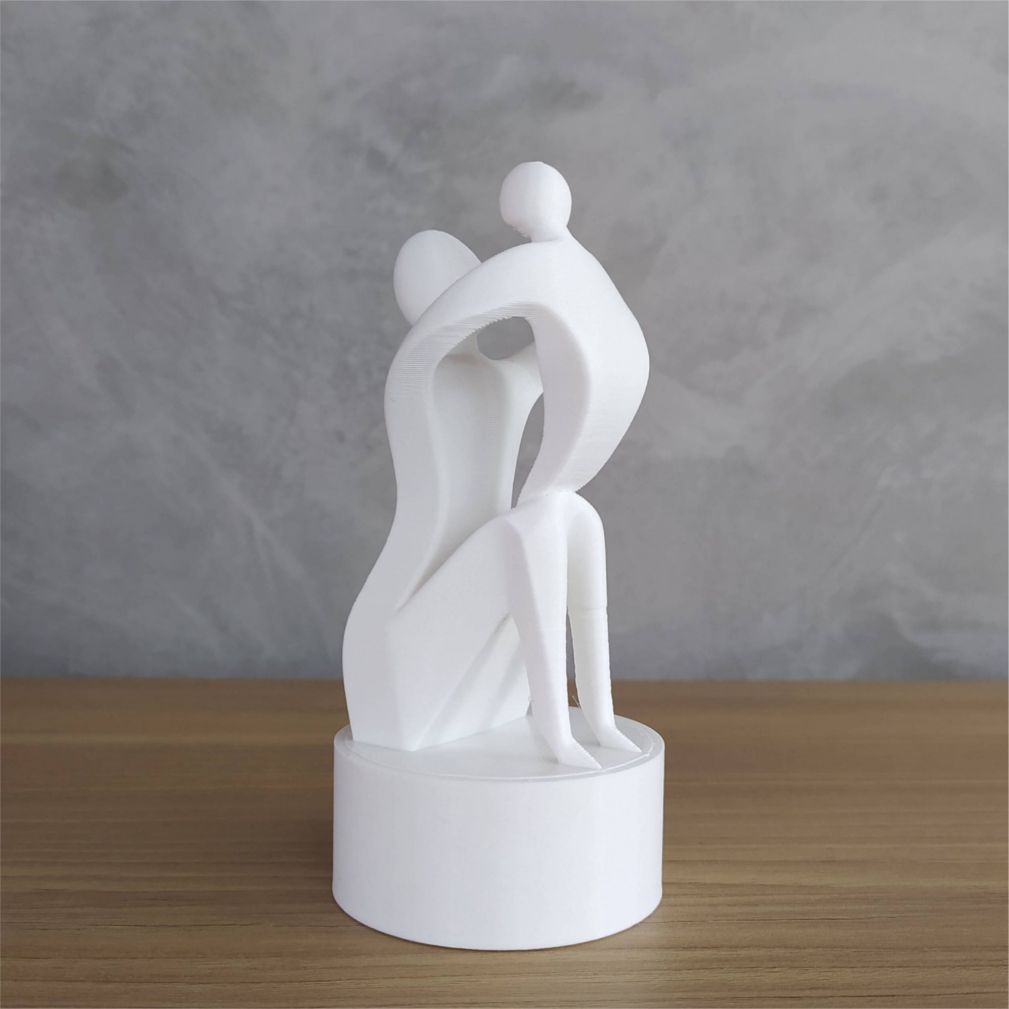 Escultura Decorativa Mãe e Filho(a) Grande + Infinito - Branco - 3