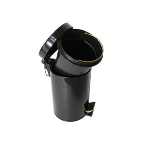 Lixeira Dourada e Preta Aço Inox Banheiro Pedal 3L Fineza