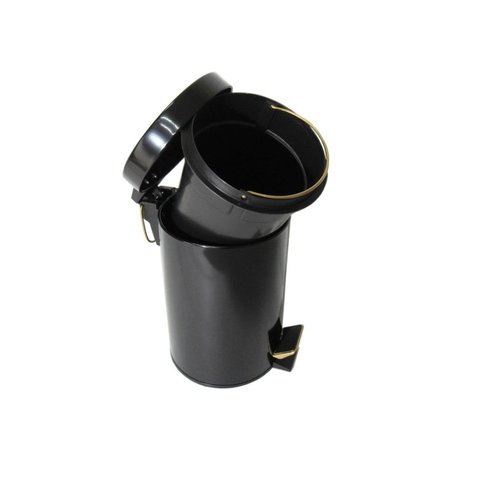 Lixeira Dourada e Preta Aço Inox Banheiro Pedal 3L Fineza