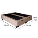 Ver imagem 2 de Cama Box Baú Queen Bipartido Suede Mega Cama Bege 158x198x45cm