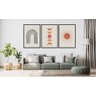 Jogo de Quadros Decorativos Triplo Molduras Marília Minimalista Lua - 50cm Largura x 70cm Altura - P - 1