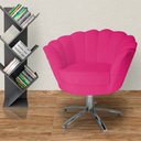 Ver imagem 4 de Poltrona Cadeira com Base Giratoria Cromado Pétala Veludo Pink