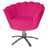 Poltrona Cadeira com Base Giratoria Cromado Pétala Veludo Pink - 1