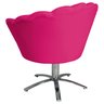 Poltrona Cadeira com Base Giratoria Cromado Pétala Veludo Pink - 3