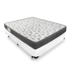 Cama Box Casal 138 Tecido Sintético Branco com Colchão De Espuma - D33 Ortobom ISO 100 52x138x188 - 1