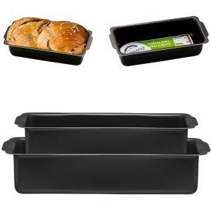Kit Forma Assadeira de Pão Retangular 02 Peças Antiaderentes 900ml e 2l