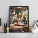 Ver imagem 2 de Quadro Decorativo Capivaras na Cozinha 24x18cm - com Vidro:madeira Branca