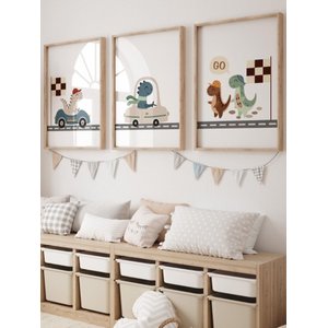Kit 3 Quadros Decorativos Infantil Animais Safari No8
