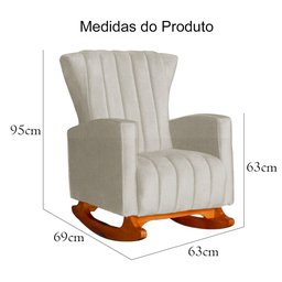 Kit Poltrona Amamentação Balanço + Puff Suede Bege - Belliv Decor - 5