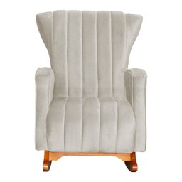 Kit Poltrona Amamentação Balanço + Puff Suede Bege - Belliv Decor - 3