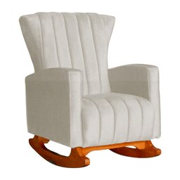 Kit Poltrona Amamentação Balanço + Puff Suede Bege - Belliv Decor - 2