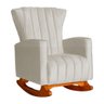 Kit Poltrona Amamentação Balanço + Puff Suede Bege - Belliv Decor - 2