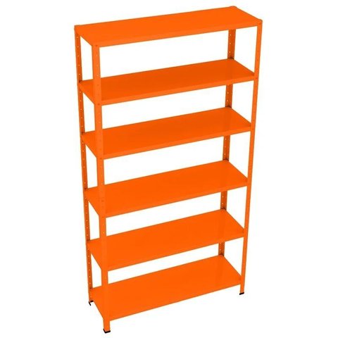 Estante Armário de Aço 6 Bandejas 90cm Laranja Suporta 180kg