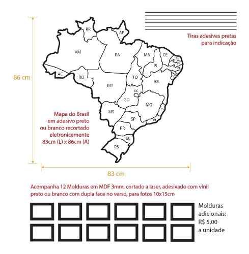 Mapa do Brasil com Moldura - ML - 2