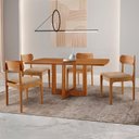 Ver imagem 1 de Conjunto de Mesa de Jantar Vitoria Tampo Laminado 120cm Barril 4 Cadeiras Bellini