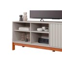 Ver imagem 5 de Rack Bancada P/ Tv até 60 Pol Holanda 1.8 Ripado C/ 2 Porta e 4 Nichos 185cm Off White/cinamomo -